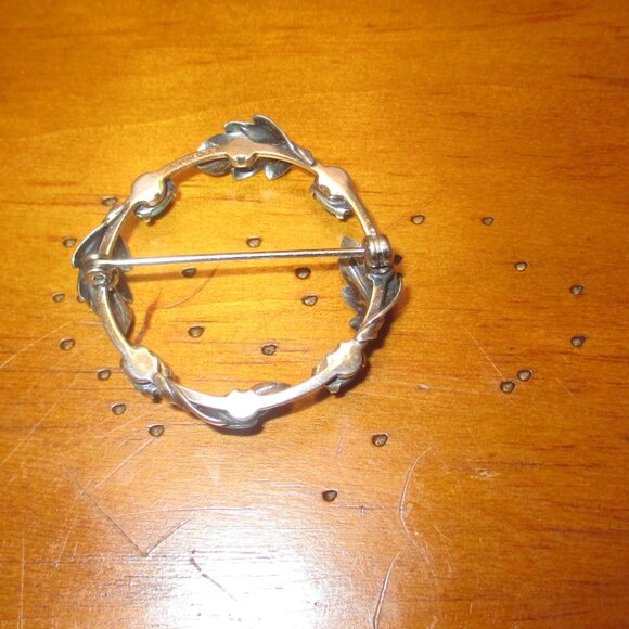 Sterling Silver Turquoise Leaf Brooch - Picture 2 of 2